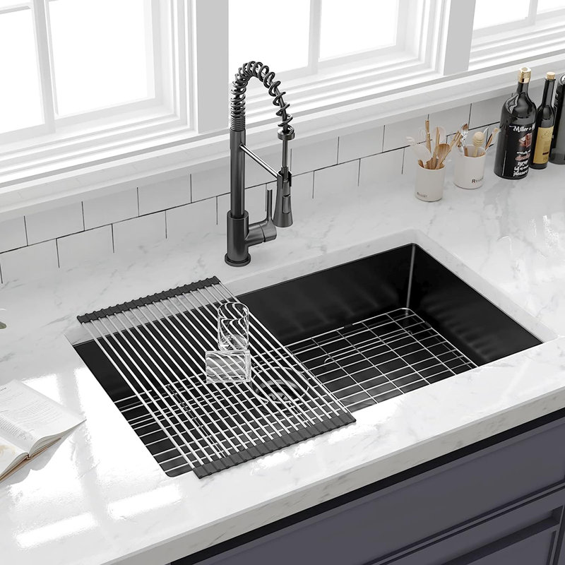 ALWEN 36'' L Undermount Single Bowl Stainless Steel Kitchen Sink Wayfair